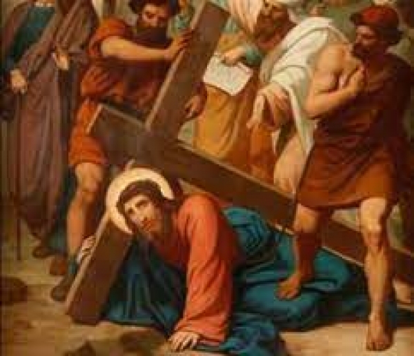 Via Sacra - 3ª Estação – Jesus cai pela 1ª vez.