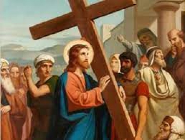 Via Sacra - 2ª Estação - Jesus recebe a cruz.
